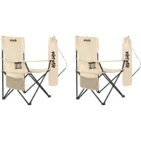 VirtuFit Opvouwbare Camping Stoel - Beige - Set van 2