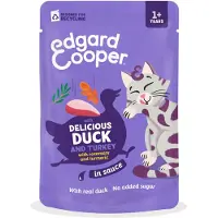 Edgard & Cooper 12x Kat Adult Saus Pouch Eend & Kalkoen 85 gr