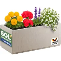 Casaria Bloempot Ethica Krijtwit Kunststof 80x36x36 cm