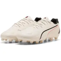 Puma King 20 Match Gras / Kunstgras Voetbalschoenen (MG) Kids Gebroken Wit Zwart Rood