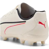 Puma King 20 Play Gras / Kunstgras Voetbalschoenen (MG) Kids Gebroken Wit Zwart Rood