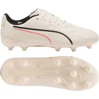 Puma King 20 Play Gras / Kunstgras Voetbalschoenen (MG) Kids Gebroken Wit Zwart Rood