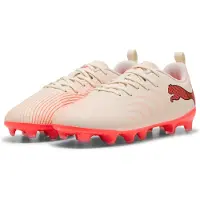 Puma Future 9 Play Gras / Kunstgras Voetbalschoenen (MG) Kids Gebroken Wit Zwart Roze