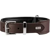 Hunter - Halsband Basic - Hondenhalsband Halsumfang 46-53 cm, bruin/zwart