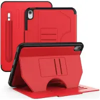 Mobigear Tablethoes geschikt voor Apple iPad 11 (2025) Hoes | Magnetic Folio Bookcase + Stylus Houder - Rood
