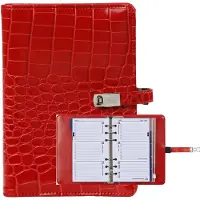 Kalpa 1111-11 hervulbare Personal 6 Ringband Planner Croco Rood 1 week per 2 paginas 2026-2027-2028