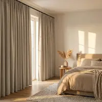 Loma Luxe Gordijnen 100% Verduisterend - Haken - Crème 150 x 295 cm