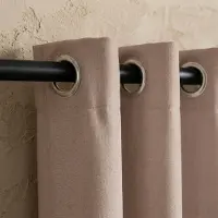 Loma Luxe Gordijnen 100% Verduisterend - Ringen - Zand 300 x 295 cm