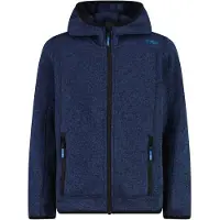 CMP - Boy's Jacket Fix Hood Jacquard Knitted - Fleecevest 176, blauw