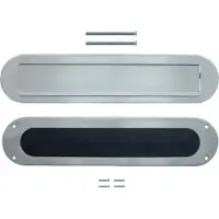 Intersteel Set briefplaat en tochtwering ovaal RVS geborsteld 340 x 80 mm