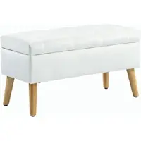 HOMCOM -Sitzbank-Polyester, Schaumstoff-80L x 35B x 42H cm-Weiß