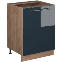 Vicco Keukenonderkast Fame-Line Donkerblauw hoogglans/Goudkleurig Eiken 60 cm 1 deur zonder werkblad, Model 65201