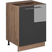 Vicco Keukenonderkast Fame-Line Antraciet Hoogglans/Goudkleurig Eiken 60 cm 1 deur zonder werkblad, Model 65185
