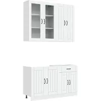 vidaXL Keukenelement LUCCA, 4 stuks, wit, houtvezel