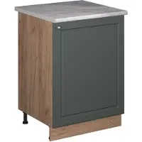Vicco Keukenonderkast Fame-Line Groen-Goud Landhuis/Goudkleurig Eiken 60 cm 1 deur met werkblad, Model 65200