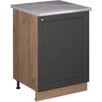 Vicco Keukenonderkast Fame-Line Anthrazit-Gold Landhaus/Goudkleurig Eiken 60 cm 1 deur met werkblad, Model 65184