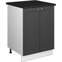 Vicco Wastafelkast Fame-Line Anthrazit-Gold Landhaus/Wit 60 cm, Model 65074