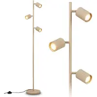 Briloner - Vloerlamp met voetpedaal, 3x GU10, verstelbaar, 22x141 cm, beige