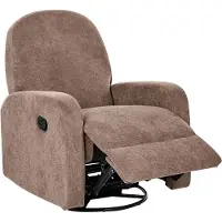 Beliani FEBE - Handmatig verstelbare fauteuil - Bruin - Polyester