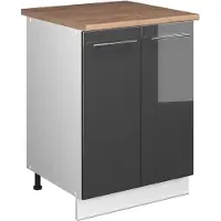 Vicco Wastafelkast Fame-Line, Antraciet Hoogglans/Wit, 60 cm