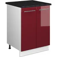 Vicco Wastafelkast Fame-Line, Bordeauxrode hoogglans/Wit, 60 cm