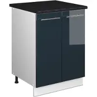 Vicco Wastafelkast Fame-Line Donkerblauw hoogglans/Wit 60 cm, Model 65098