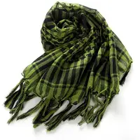 Torribaly Unisex Sjaal Polyester Kwastje Arabische Woestijn Shemagh, Groen