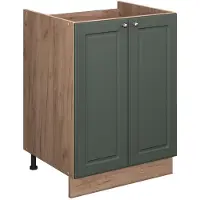 Vicco Wastafelkast Fame-Line, Groen-Goud Landhuis/Goudkleurig Eiken, 60 cm