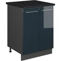 Vicco Wastafelkast Fame-Line Donkerblauw hoogglans/Antraciet 60 cm, Model 65277