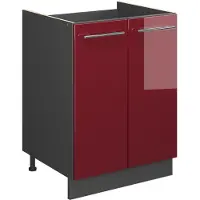 Vicco Wastafelkast Fame-Line Bordeauxrode hoogglans/Antraciet 60 cm, Model 65262