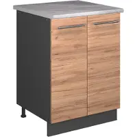 Vicco Wastafelkast Fame-Line Goudkleurig Eiken/Antraciet 60 cm, Model 65271