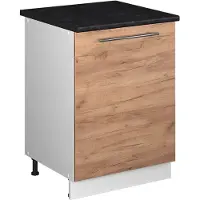 Vicco Keukenonderkast Fame-Line, Goudkleurig Eiken/Wit, 60 cm 1 deur met werkblad