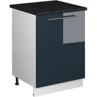 Vicco Keukenonderkast Fame-Line Donkerblauw hoogglans/Wit 60 cm 1 deur met werkblad, Model 65138