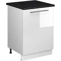 Vicco Keukenonderkast Fame-Line, Wit Hoogglans/Wit, 60 cm 1 deur met werkblad