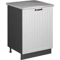 Vicco Keukenonderkast Fame-Line, Wit Landhuis/Antraciet, 60 cm 1 deur met werkblad