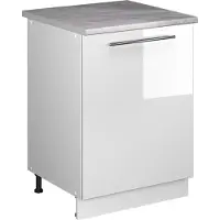 Vicco Keukenonderkast Fame-Line Wit Hoogglans/Wit 60 cm 1 deur met werkblad, Model 65144