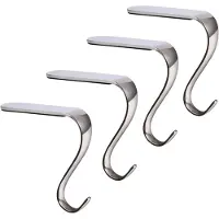 Torribaly Kerstkousenhouders Kersthaardhangerhaken Feestelijke schoorsteenmantel Garlandclips Metalen grepen Set van 4 (zilver)