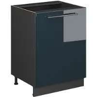 Vicco Keukenonderkast Fame-Line, Donkerblauw hoogglans/Antraciet, 60 cm 1 deur zonder werkblad