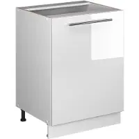 Vicco Keukenonderkast Fame-Line, Wit Hoogglans/Wit, 60 cm 1 deur zonder werkblad