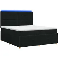vidaXL LED Boxspringbed met Matras Zwart 160 x 200 cm Stof