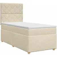 vidaXL Boxspringbed met matras Crèmekleurig 100 x 200 cm Stof
