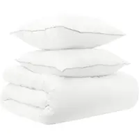 vidaXL Deken Set 3 st 200 x 220 cm Alle seizoenen Bamboe Wit