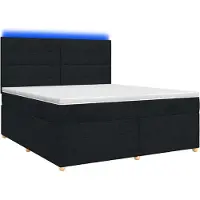 vidaXL Boxspringbed met matras, zwart, 160 x 200 cm, gestoffeerd