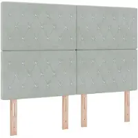 vidaXL Boxspringbed met matras Lichtgrijs 140 x 190 cm Fluweel