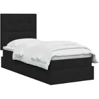 vidaXL Opslag bed met matras met hoofdeinde Zwart 100 x 200 cm Stof