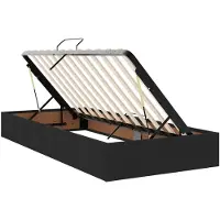 vidaXL Opbergbed met hoofdeinde 2 st Zwart Kunstleer