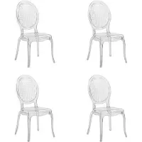 Hjh LIVING Eetkamerstoel / designstoel Cristalio, transparant polycarbonaat, set van 4,