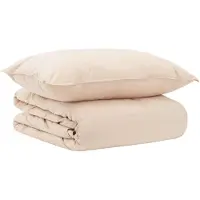vidaXL Deken Set 2 st 140 x 200 cm Alle seizoenen Kapokvezel Beige