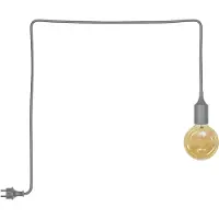 Osram Buitenpendelarmatuur, grijs, 4,5 cm diameter, 5 meter kabellengte, comfortabel warmwit licht, 2400 K, siliconen, E27, verwisselbare LED, 300° lichtbundelhoek