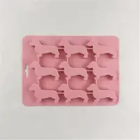 Typecat Siliconen ijsblokjesvorm in de vorm van een teckelpuppy, DIY-ijsblokjesvorm voor thuis, keukengereedschap, siliconen mal, bruin